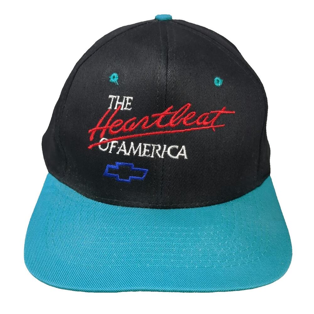 KC Chevrolet Heartbeat of America Hat Snapback Black Blue One Size Logo Chevy